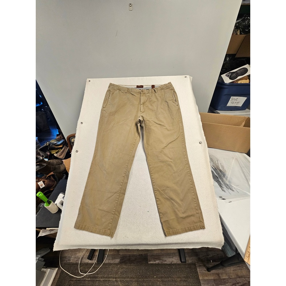 Bob Timberlake Mens Khaki Chino Pants Flat Front Tan Cotton 44x32